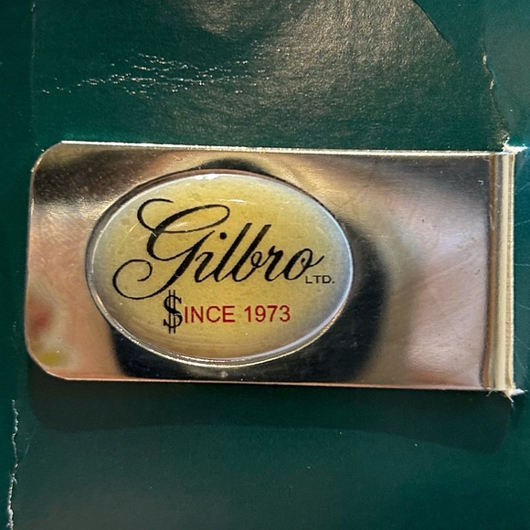 Rawcliffe Gilbro Since 1973 Metal Money Clip 2002 Silver Tone Encore Group Decal - Picture 6 of 7